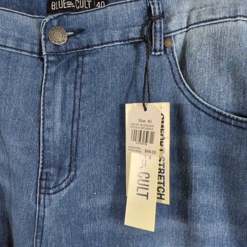 Blue Cult Mens‎ Distressed Slim Jeans Blue Black Size 40 NWT